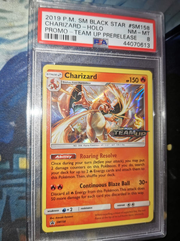 Charizard Holo SM158/181 Team Up Prerelease Sm Black Star Promo Pokemon PSA 8