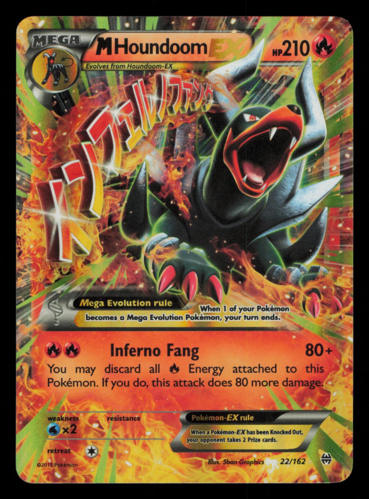M Houndoom EX 22/162 Holo EX Rare BREAKthrough Pokemon