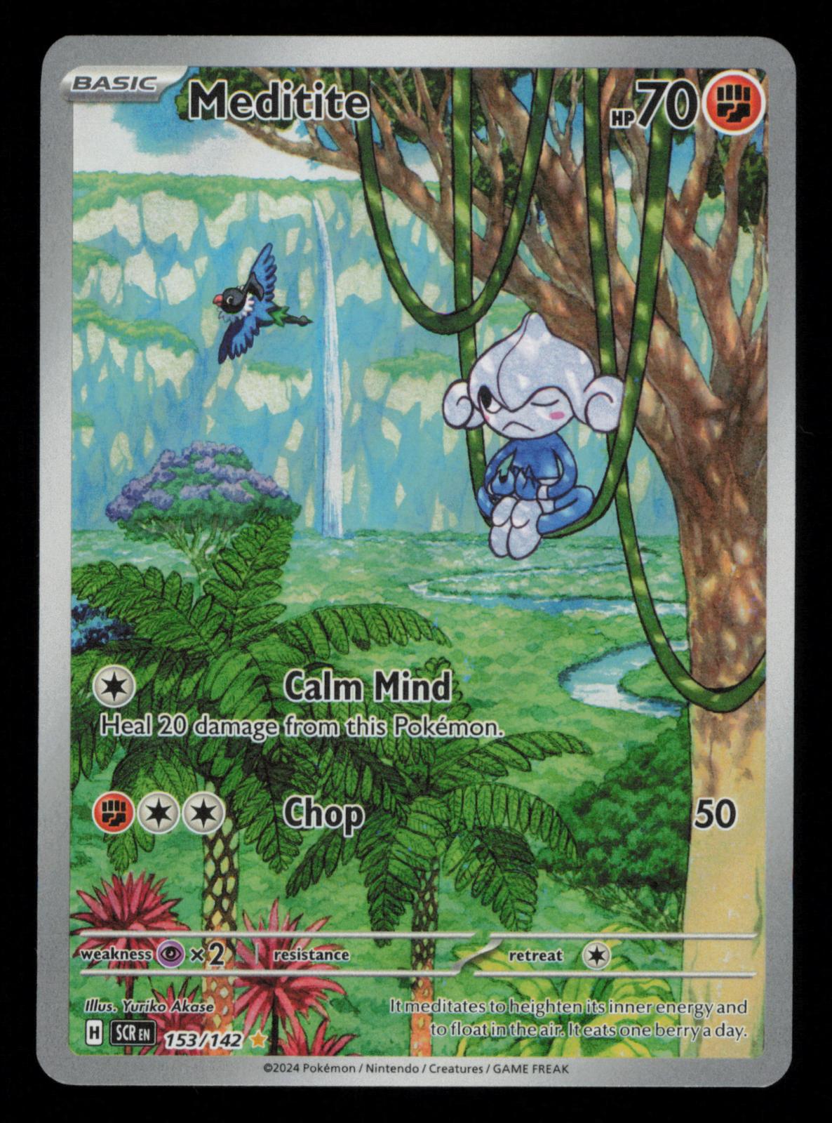 Meditite 153/142 Illustration Rare Stellar Crown Pokemon