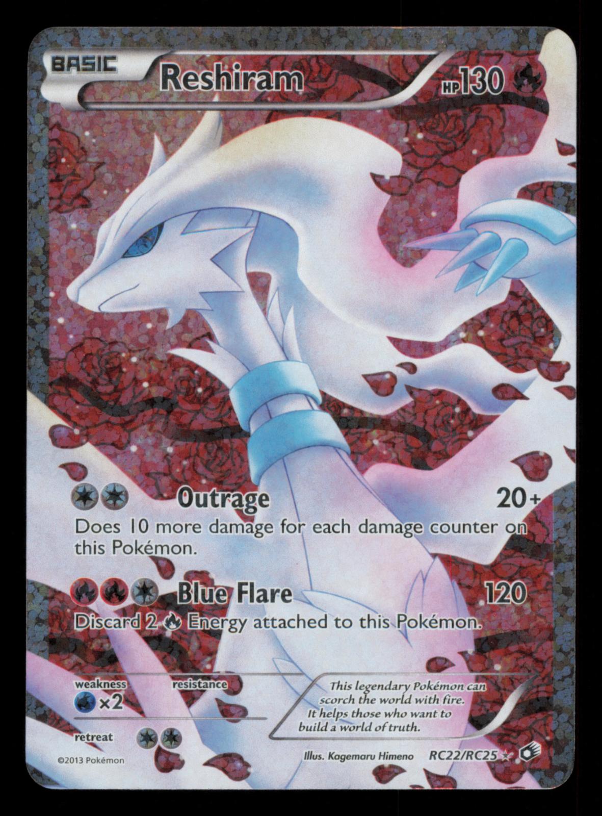 Reshiram (Full Art) RC22/RC25 Holo Legendary Treasures: Radiant Collection 