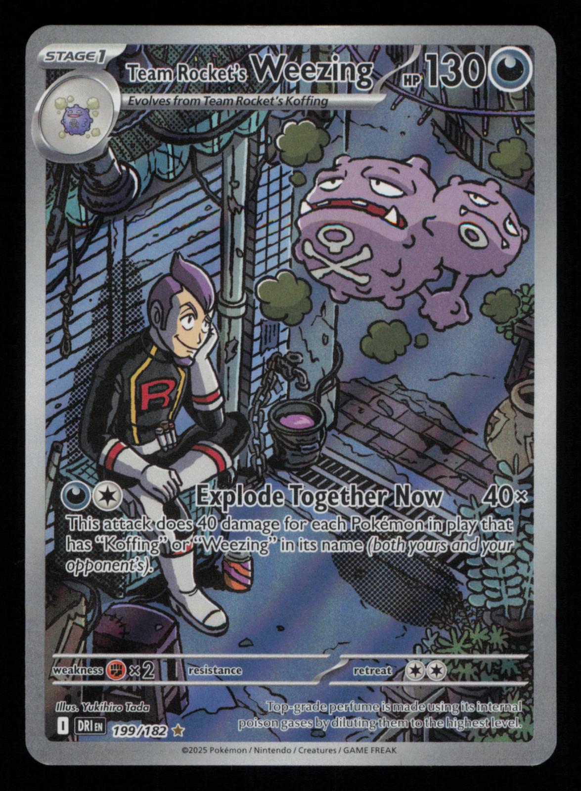 Team Rocket's Weezing 199/182 Illustration Rare Destined Rivals Pokemon