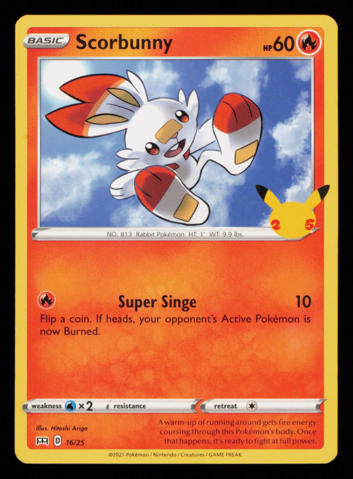 Scorbunny 016/025 Promo McDonald's 25th Anniversary Promos Pokemon