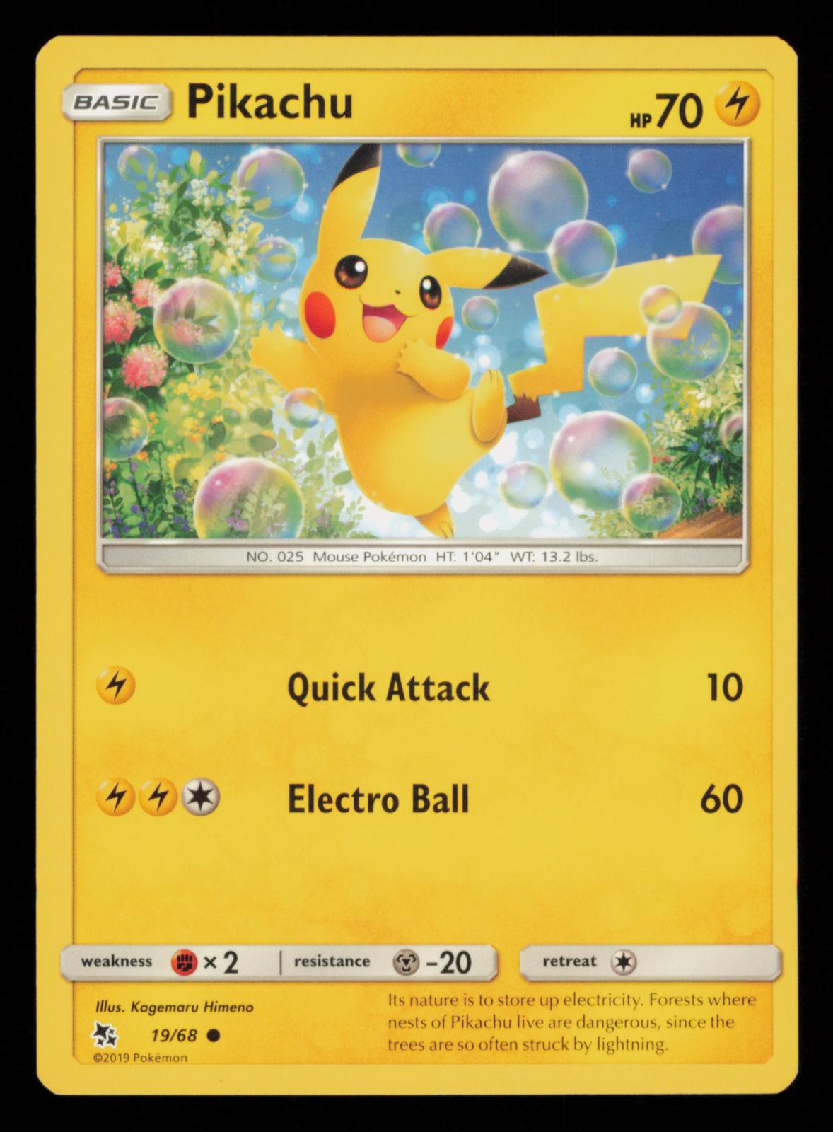 Pikachu 19/68 Common Hidden Fates Pokemon
