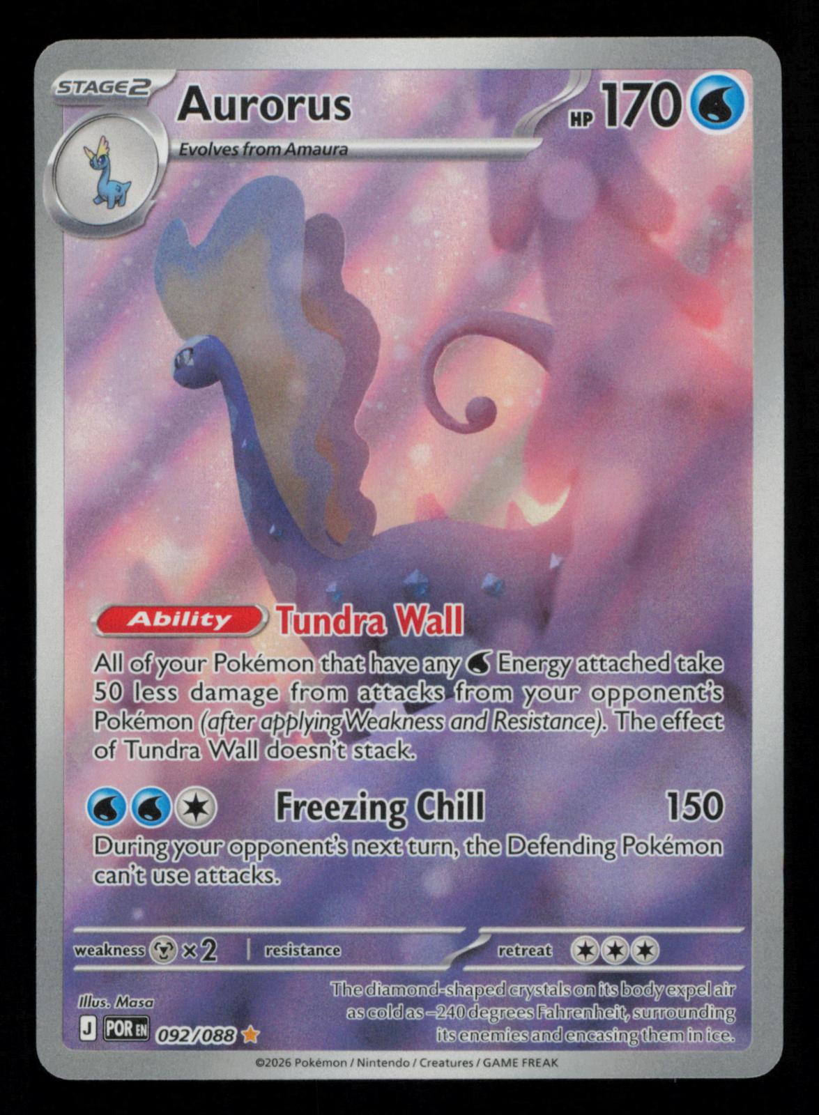 Aurorus 092/088 Holo Illustration Rare Perfect Order Pokemon