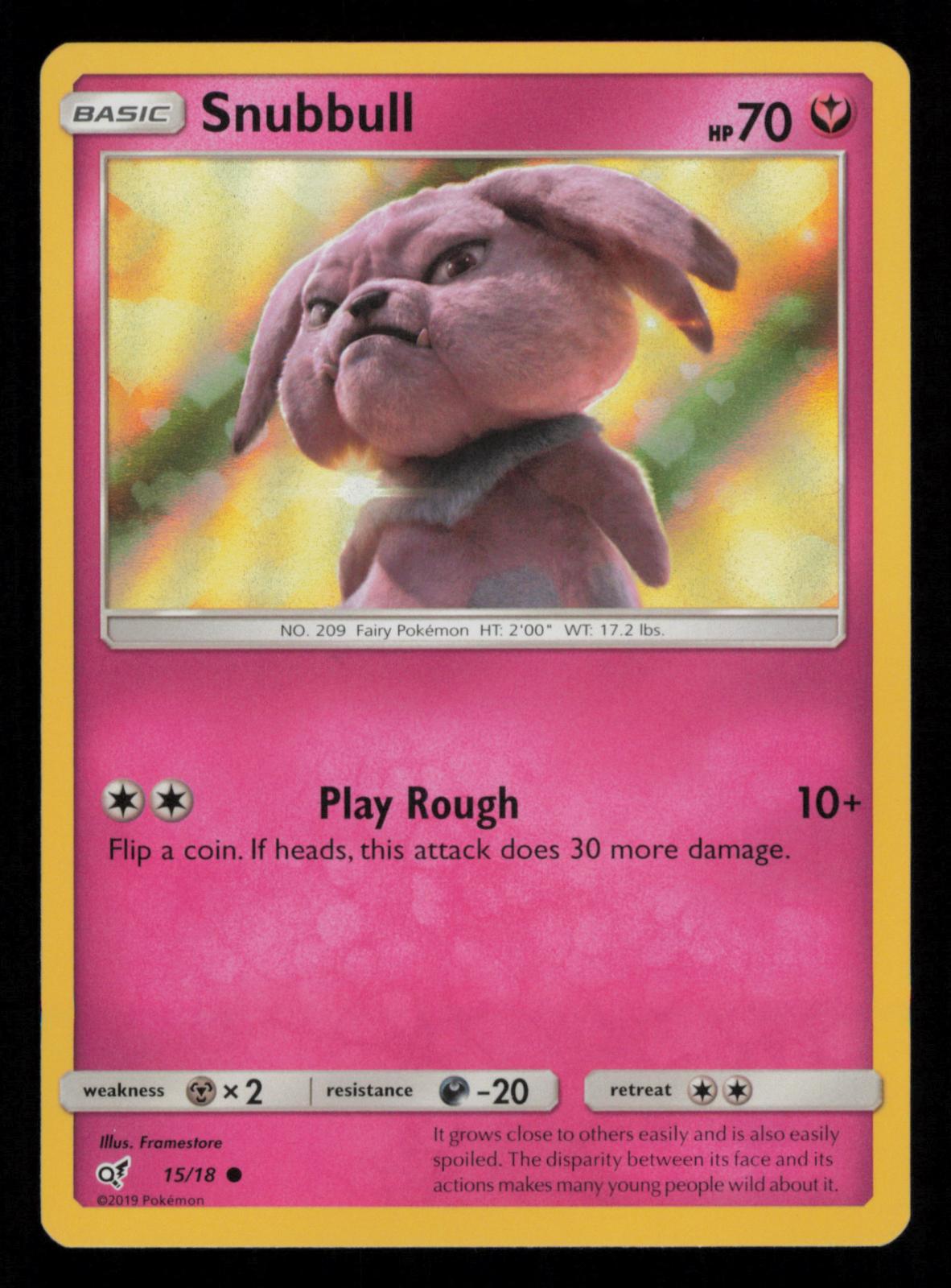 Snubbull 15/18 Common Detective Pikachu Pokemon