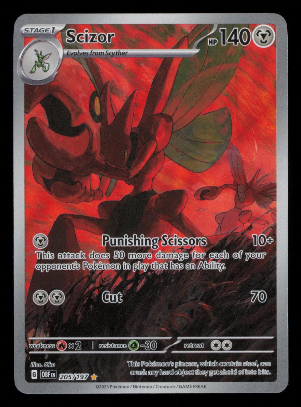 Scizor 205/197 Illustration Rare Obsidian Flames Pokemon