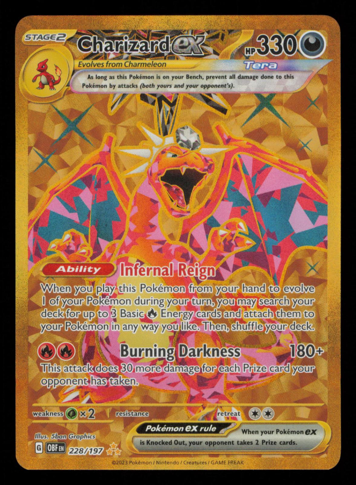 Charizard ex 228/197 Hyper Rare Obsidian Flames Pokemon