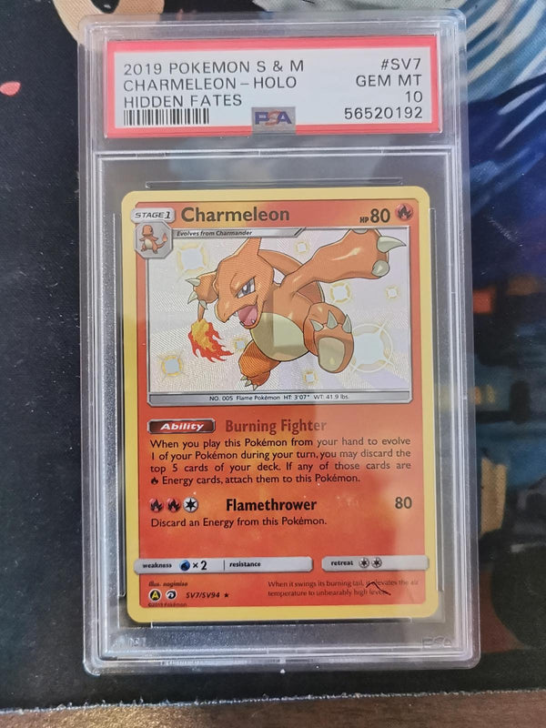 Charmeleon Holo SV7/SV94 Hidden Fates Pokemon PSA 10