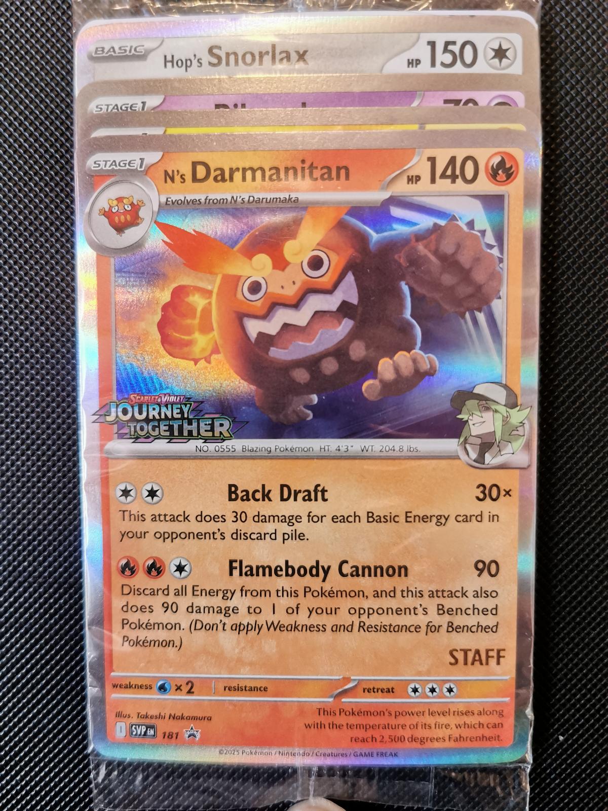 Darmanitan,Snorlax,Ribombee,Kilawottro [STAFF] SEALED  Journey Together Promo 