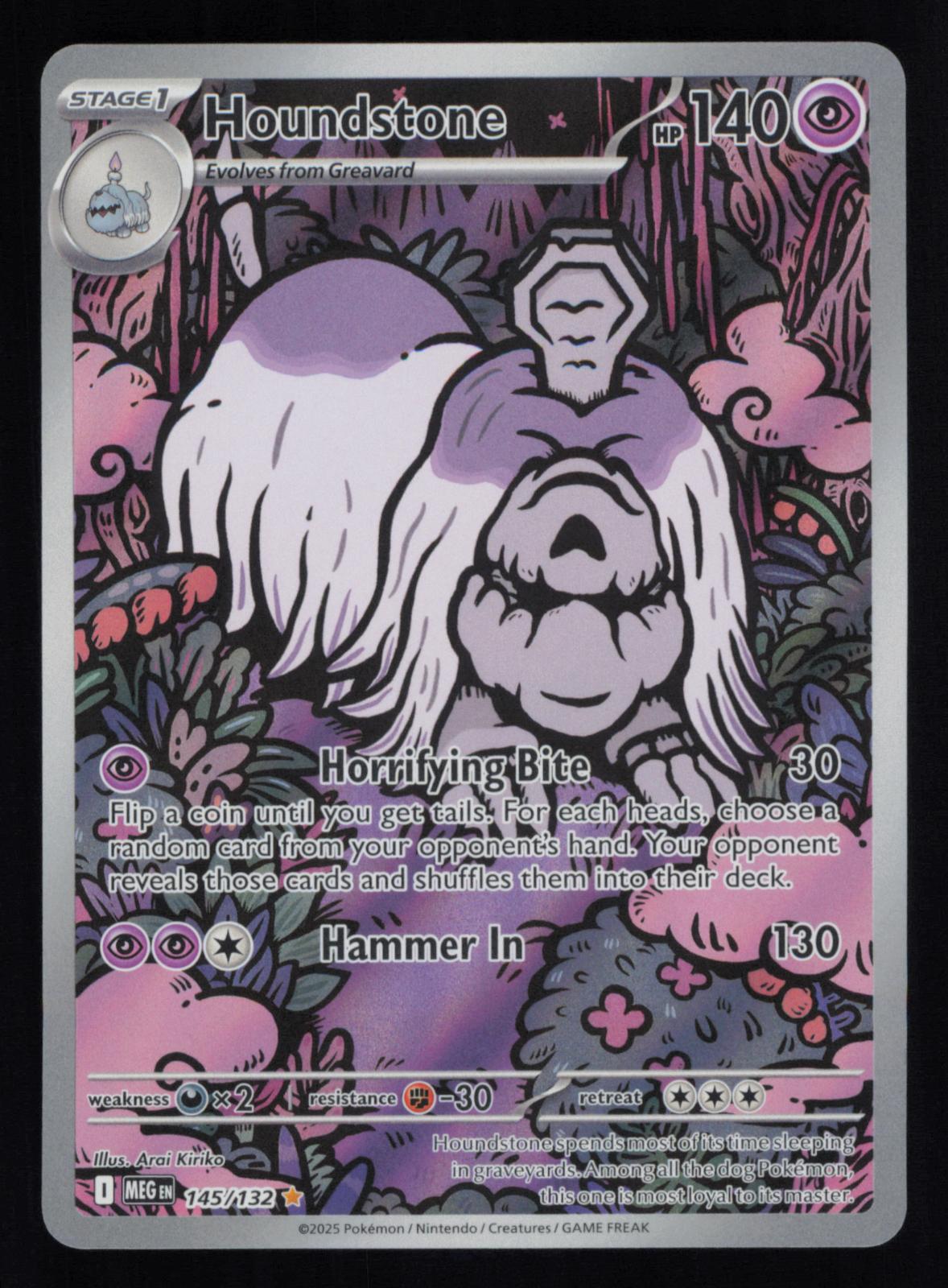 Houndstone 145/132 Illustration Rare Mega Evolution Pokemon