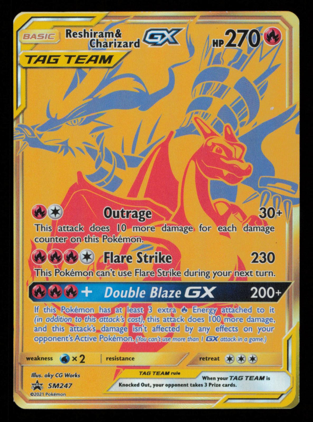Reshiram & Charizard GX - SM247 Holo Promo Sun & Moon Promo Pokemon 