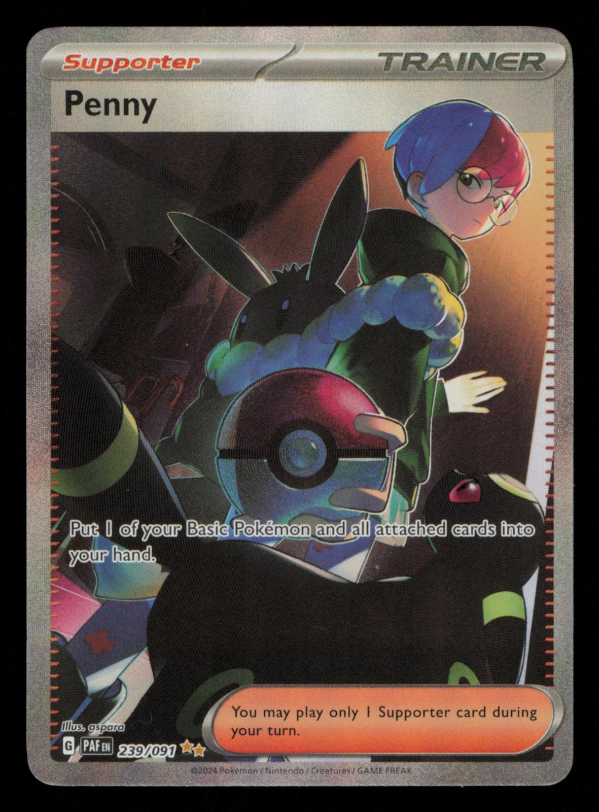Penny 239/091 Special Illustration Rare Paldean Fates Pokemon