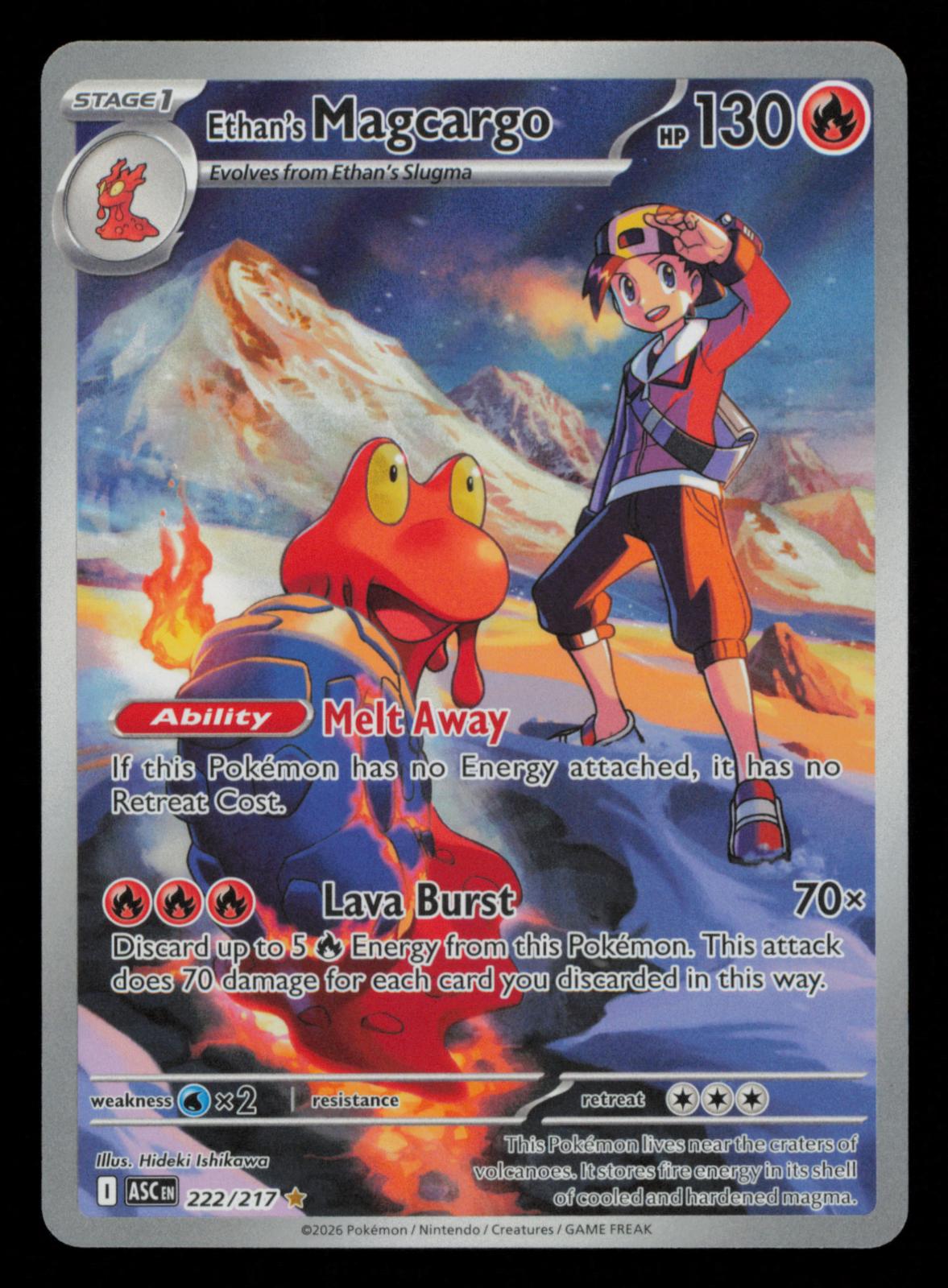 Ethan's Magcargo 222/217 Illustration Rare Ascended Heroes Pokemon