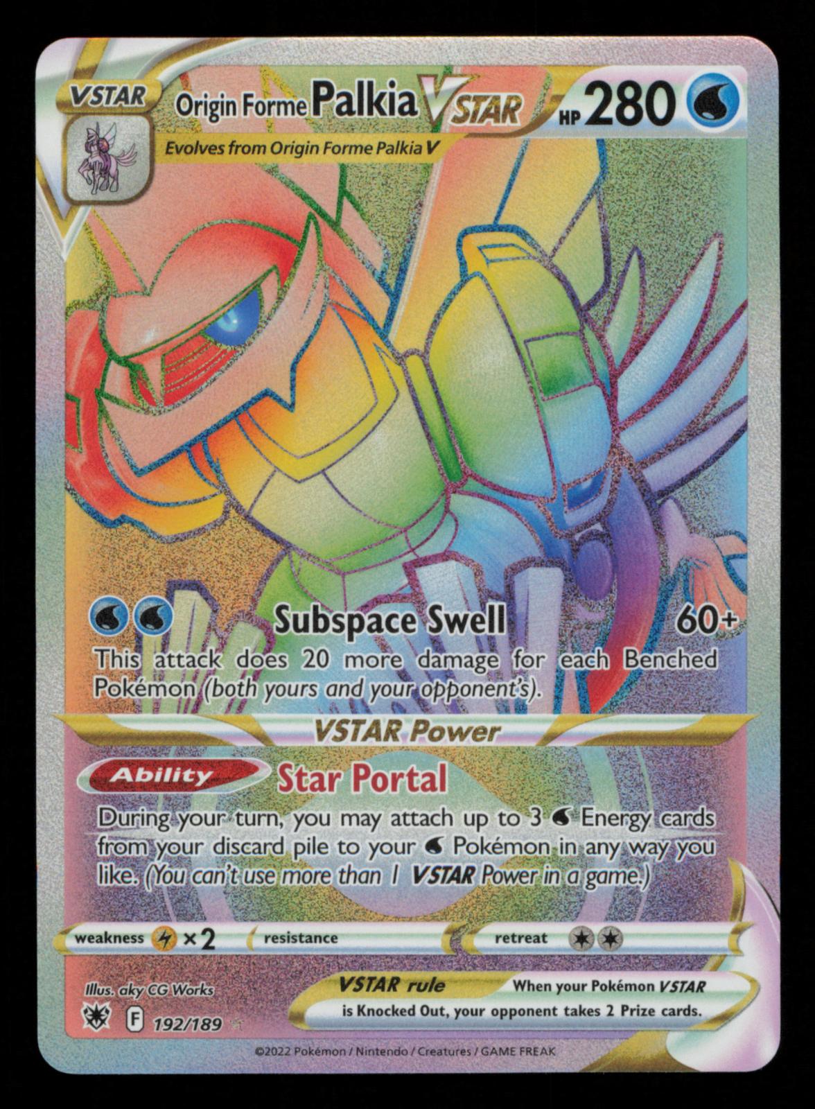 Origin Forme Palkia VSTAR 192/189 Rainbow Rare Astral Radiance Pokemon