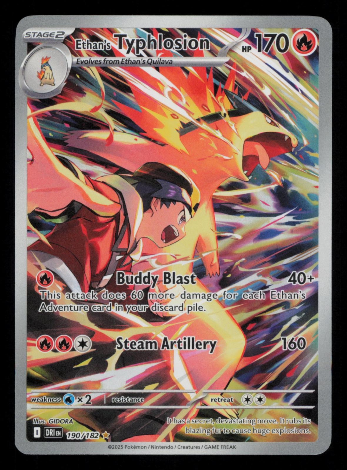 Ethan's Typhlosion 190/182 Illustration Rare Destined Rivals Pokemon Holo