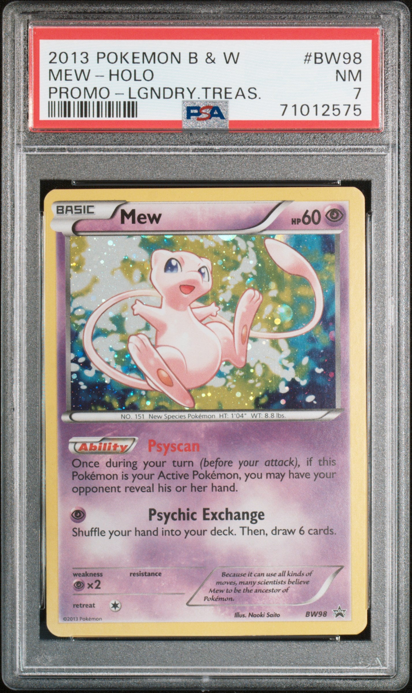 Mew Holo BW98/113 Legendary Treasures Promo Pokemon10 PSA 7