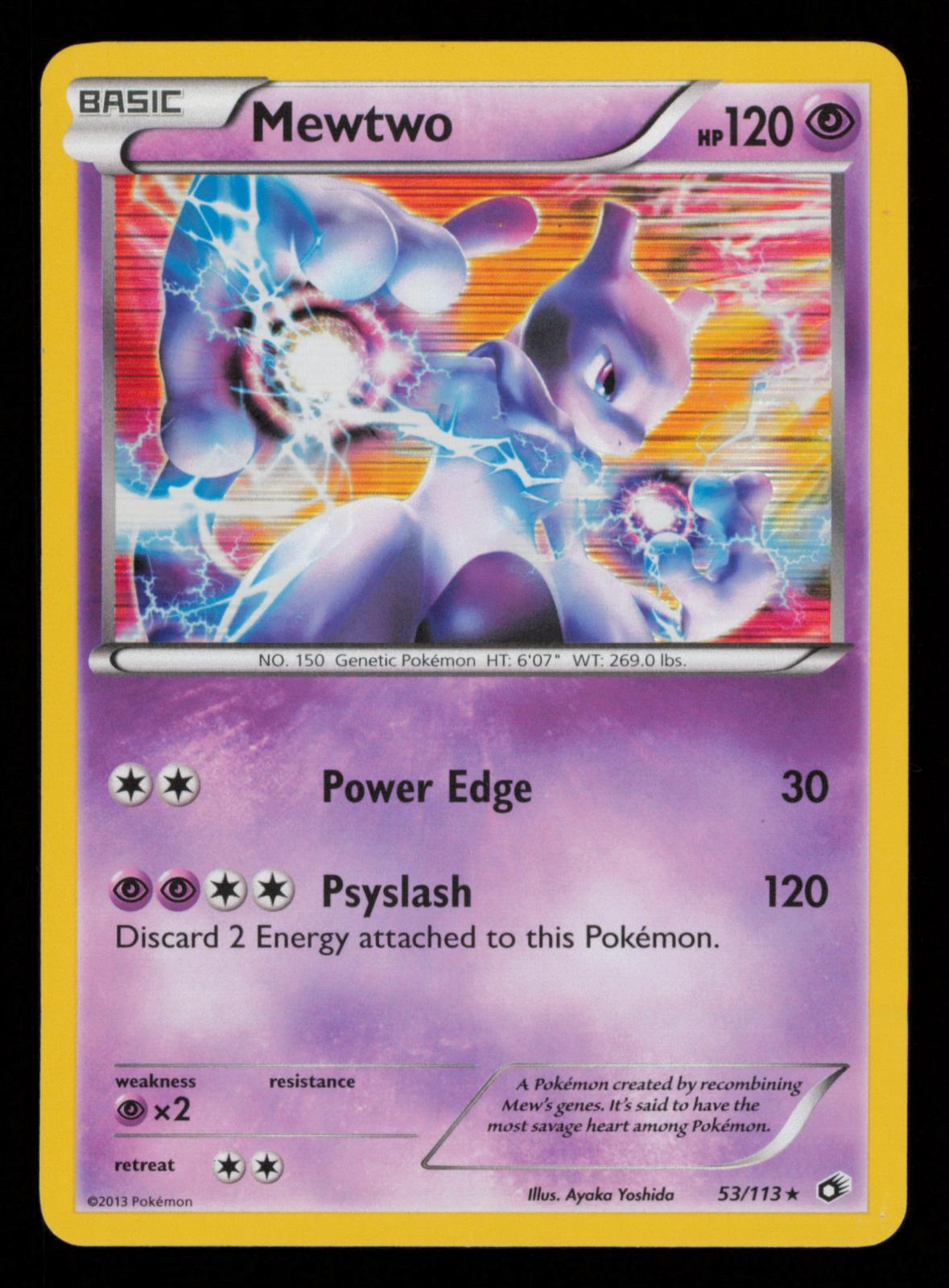 Mewtwo 53/113 Holo Rare Legendary Treasures Pokemon