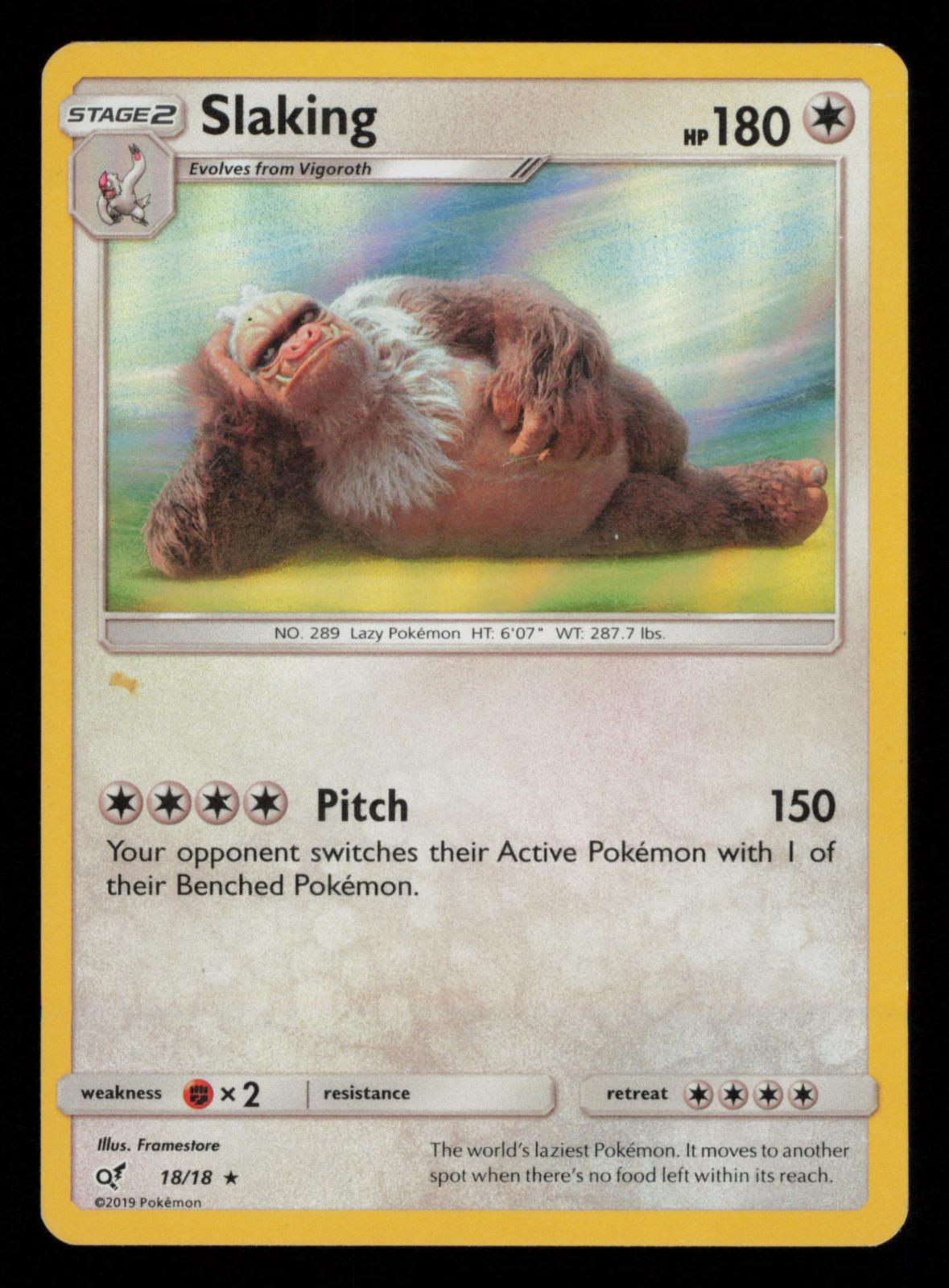 Slaking 18/18 Rare Detective Pikachu Pokemon