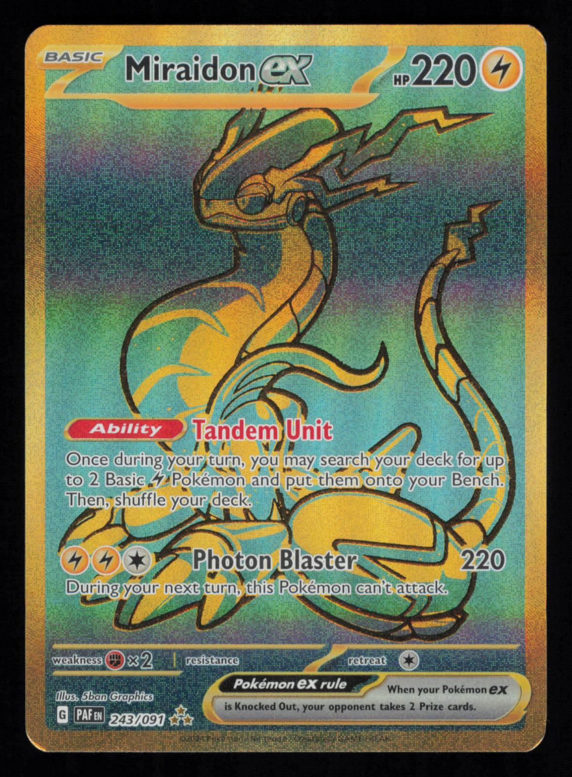 Miraidon ex 243/091 Hyper Rare Paldean Fates Pokemon