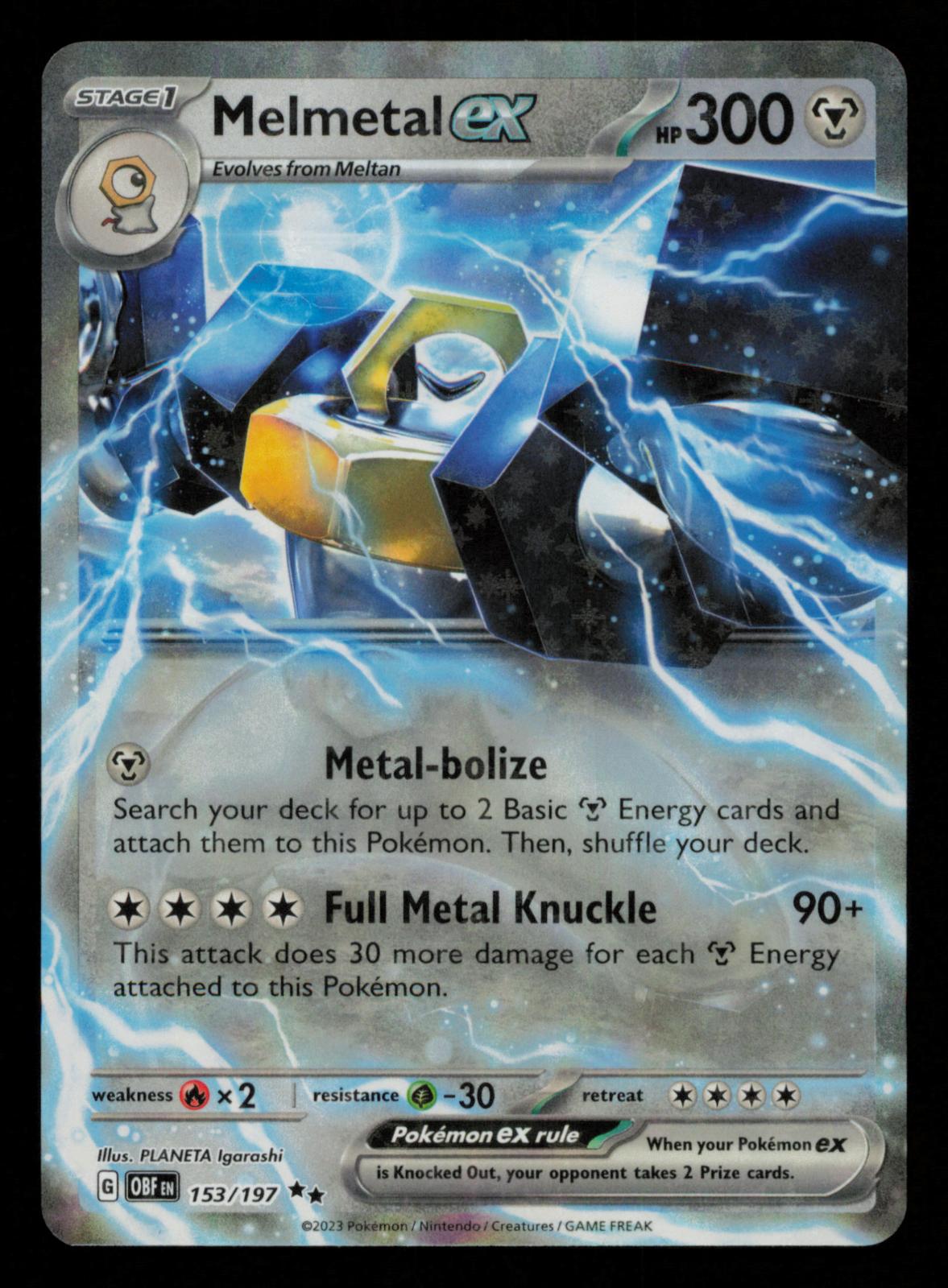 Melmetal ex 153/197 Double Rare Obsidian Flames Pokemon