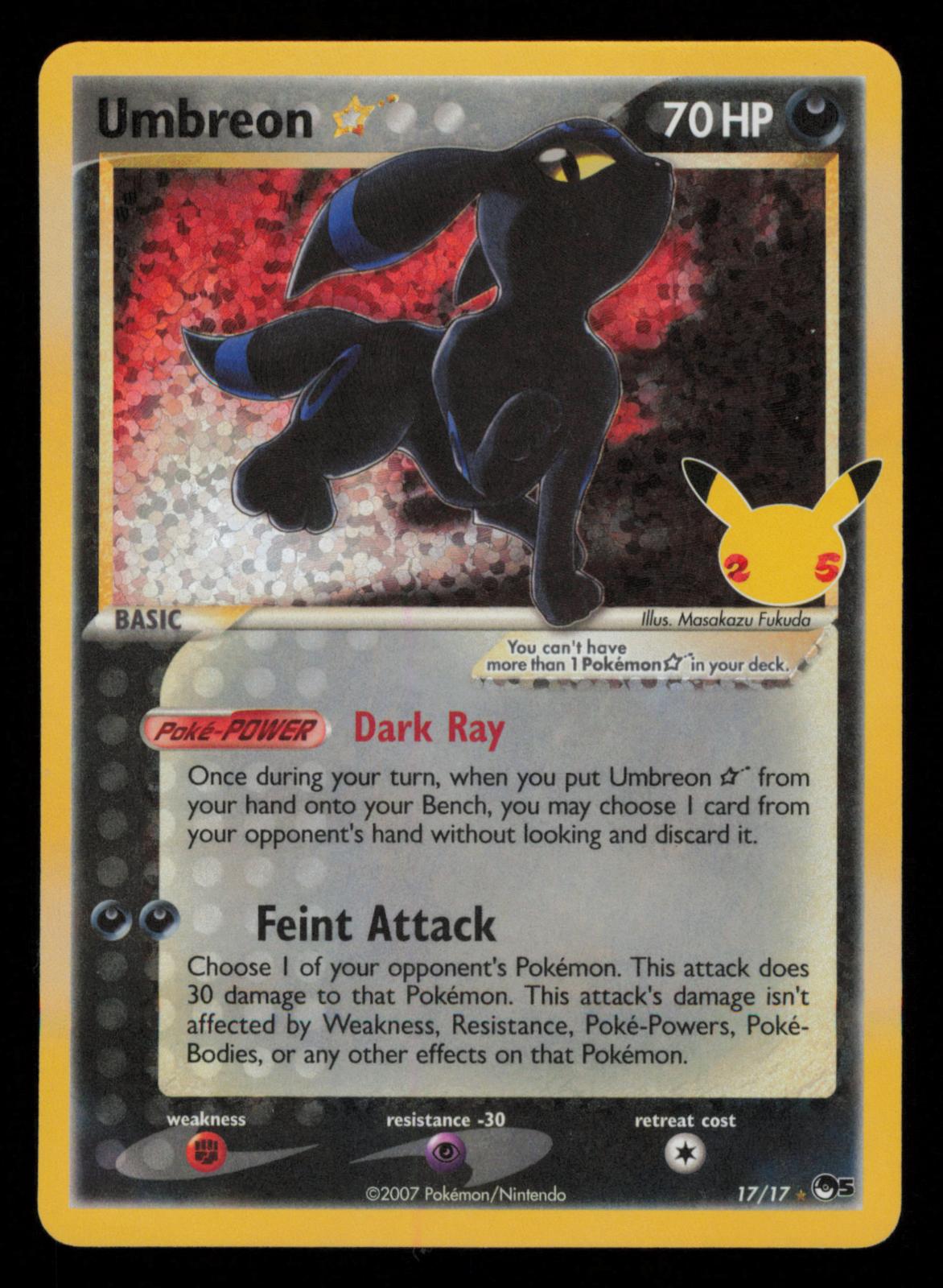 Umbreon Star 17/17 Celebrations: Classic Collection Pokemon Holo