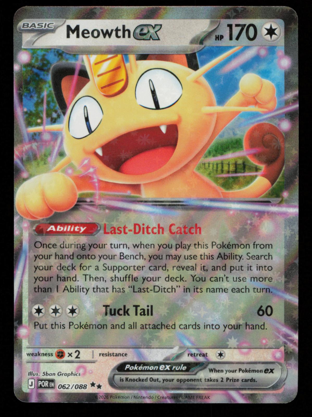 Meowth ex 062/088 Double Rare Perfect Order Pokemon