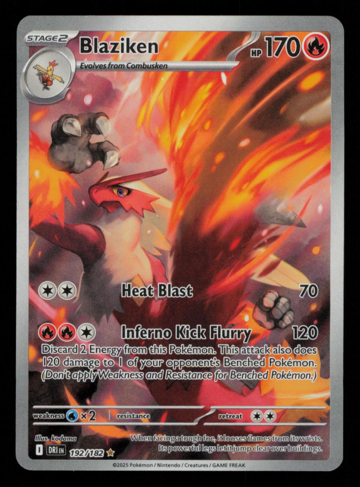 Blaziken 192/182 Illustration Rare Destined Rivals Pokemon Holo
