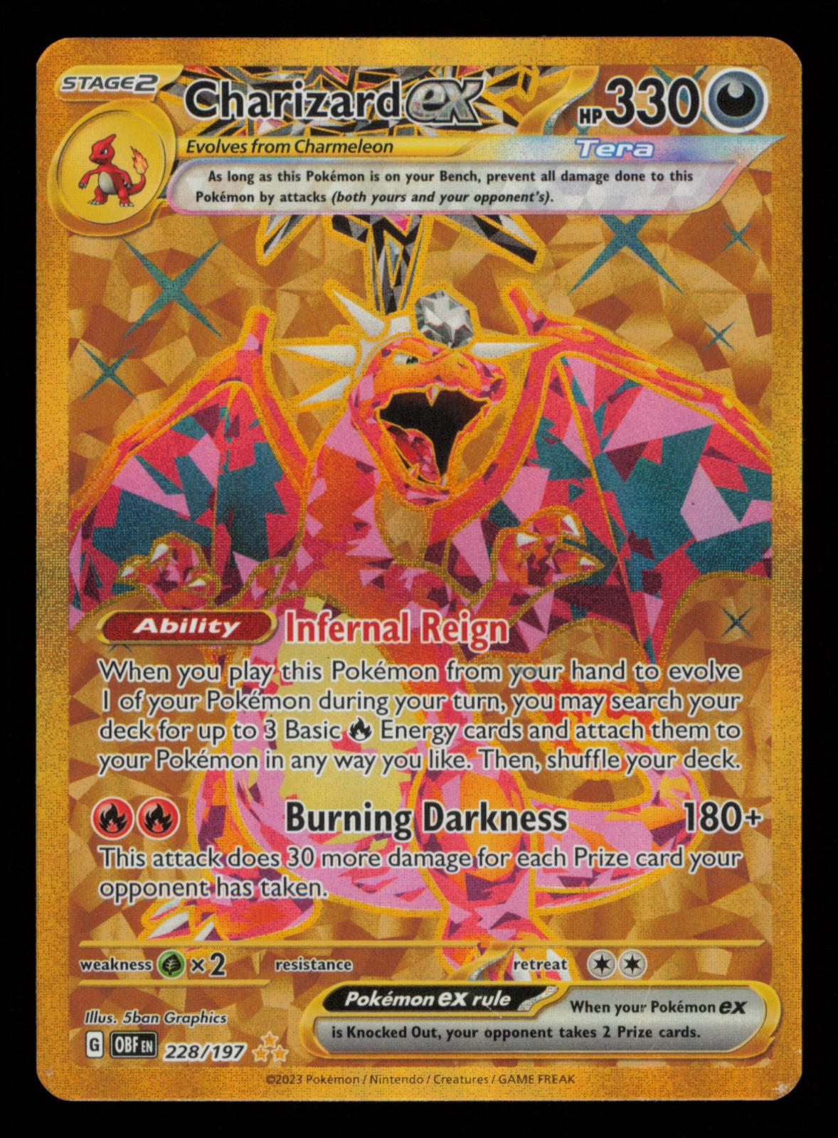 Charizard ex 228/197 Hyper Rare Obsidian Flames Pokemon