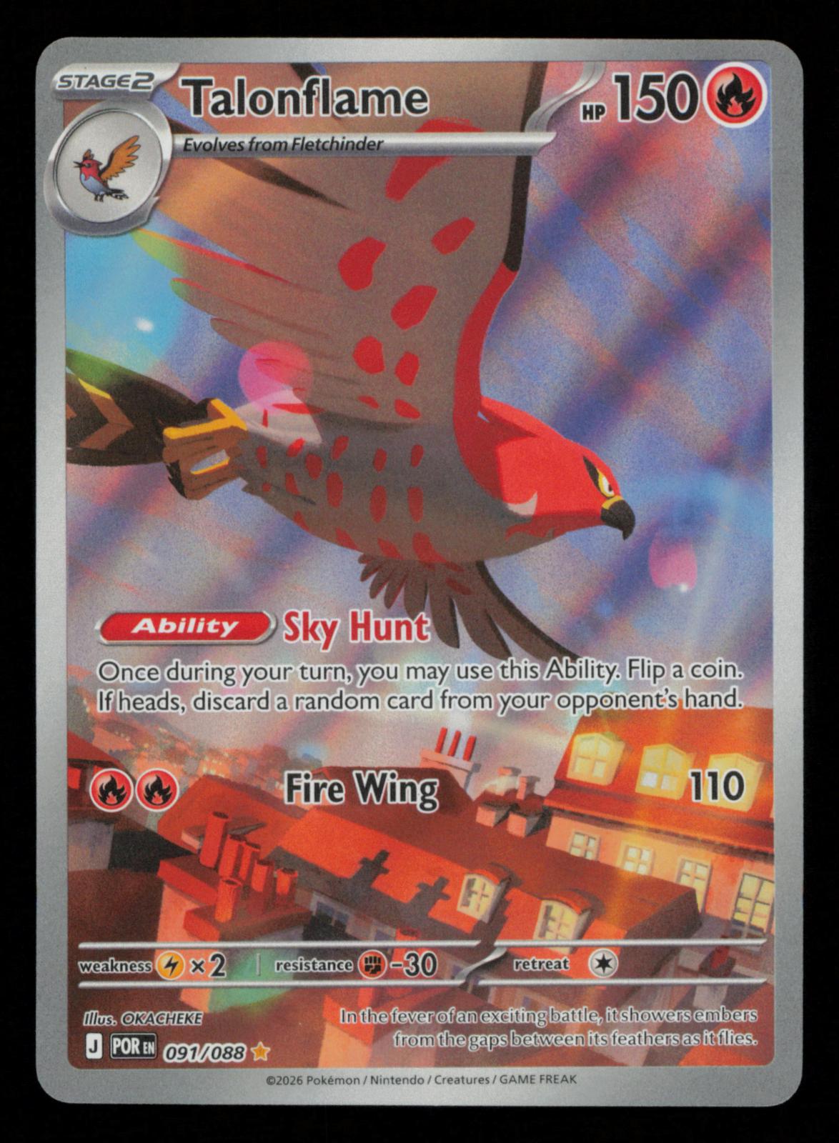 Talonflame 091/088 Holo Illustration Rare Perfect Order Pokemon