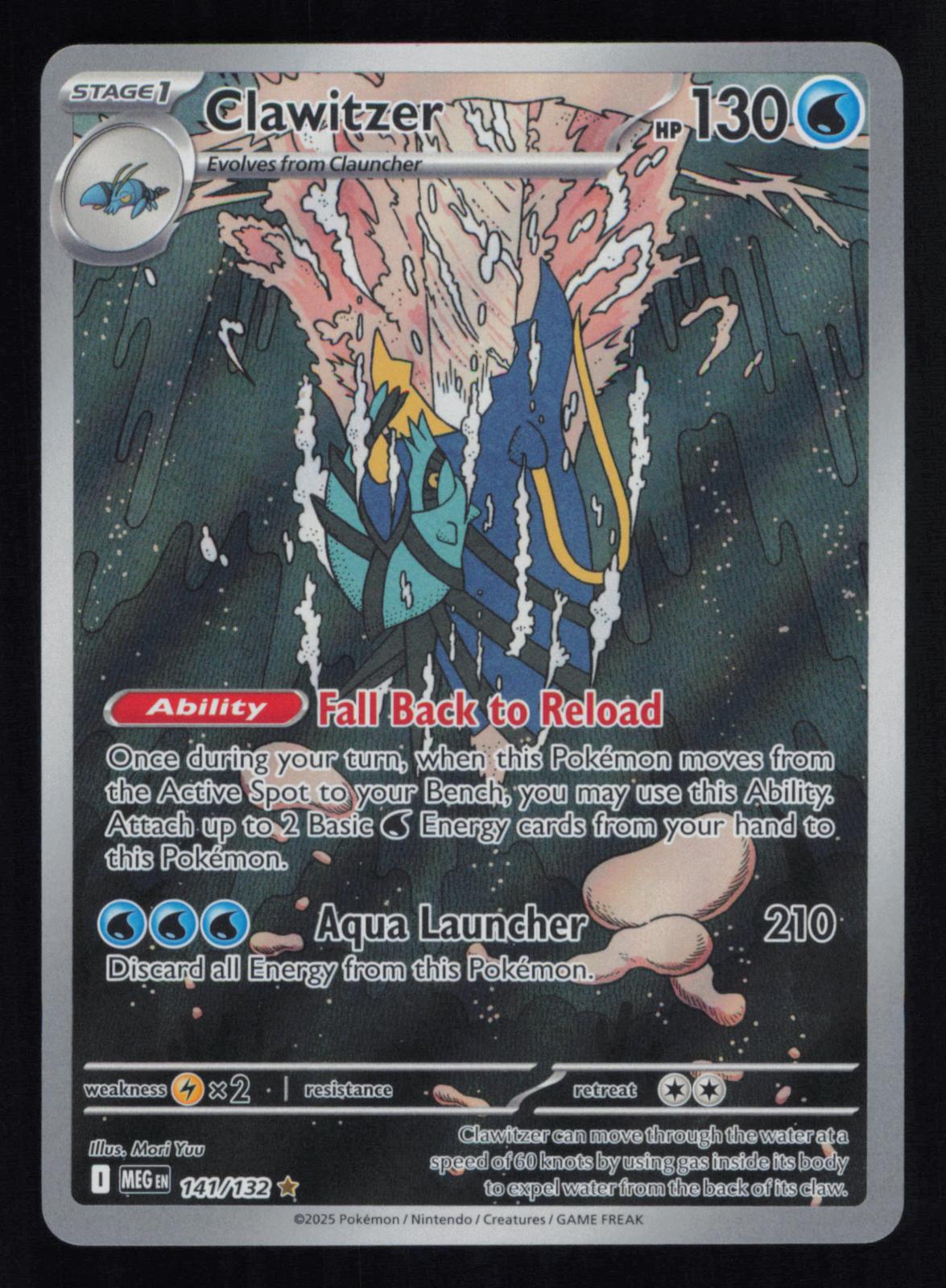 Clawitzer 141/132 Illustration Rare Mega Evolution Pokemon