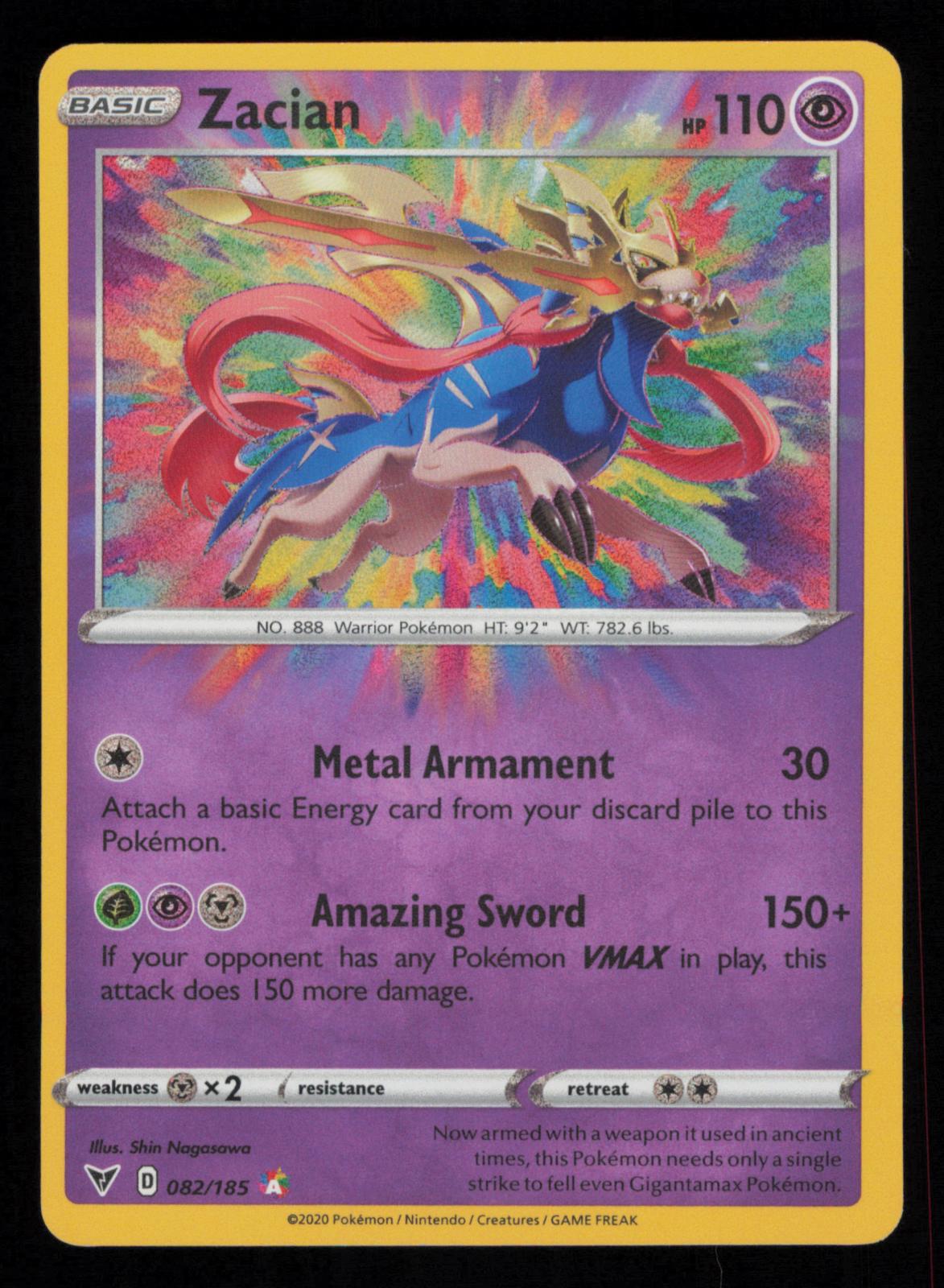 Zacian 082/185 Amazing Rare Vivid Voltage Pokemon