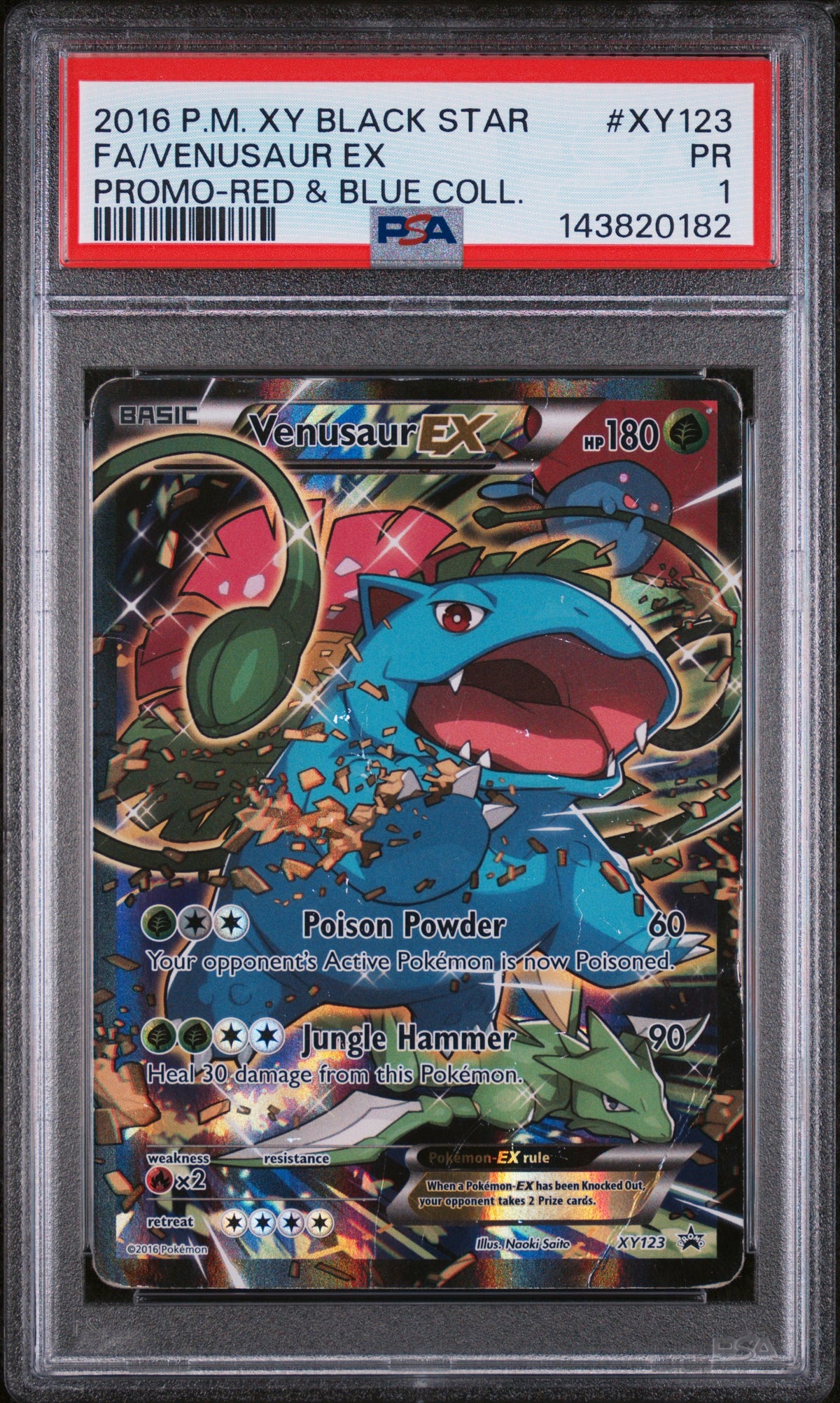 Venusaur EX Xy123 Red & Blue Collection Black Star Promo Pokemon PSA 1