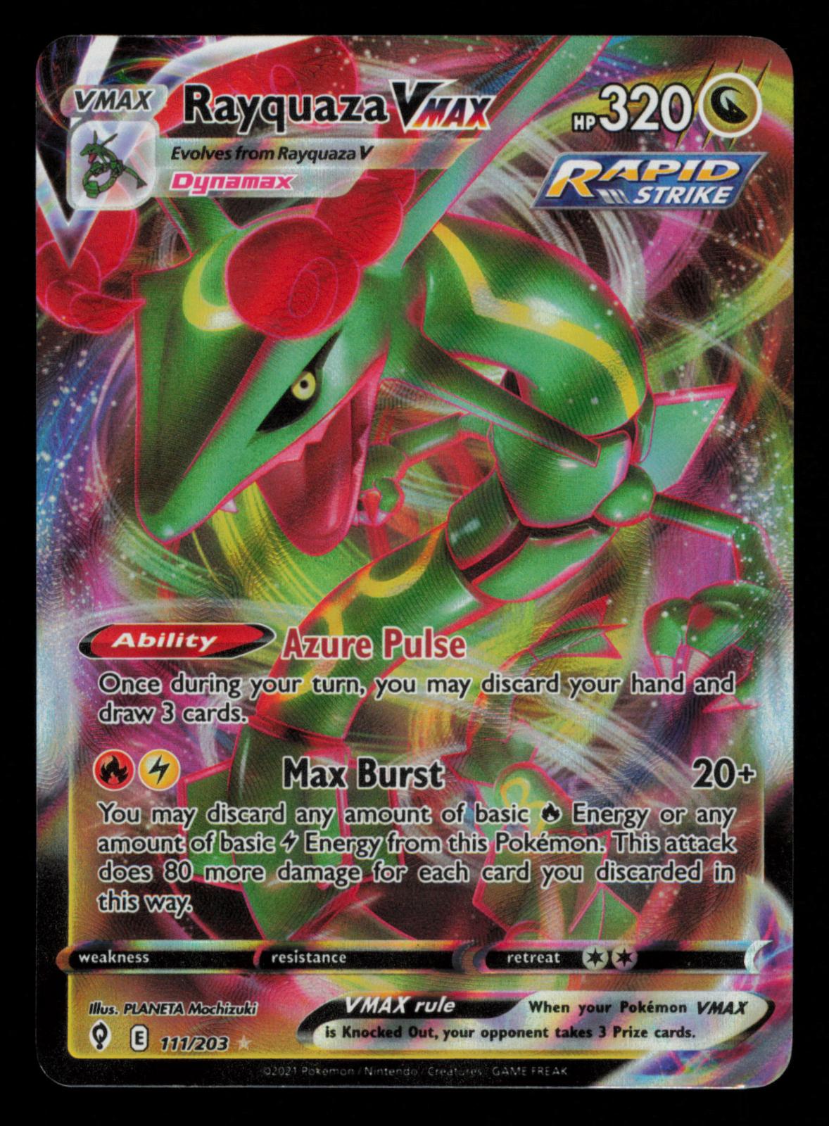 Rayquaza VMAX 111/203 Holo VMAX Rare Evolving Skies Pokemon