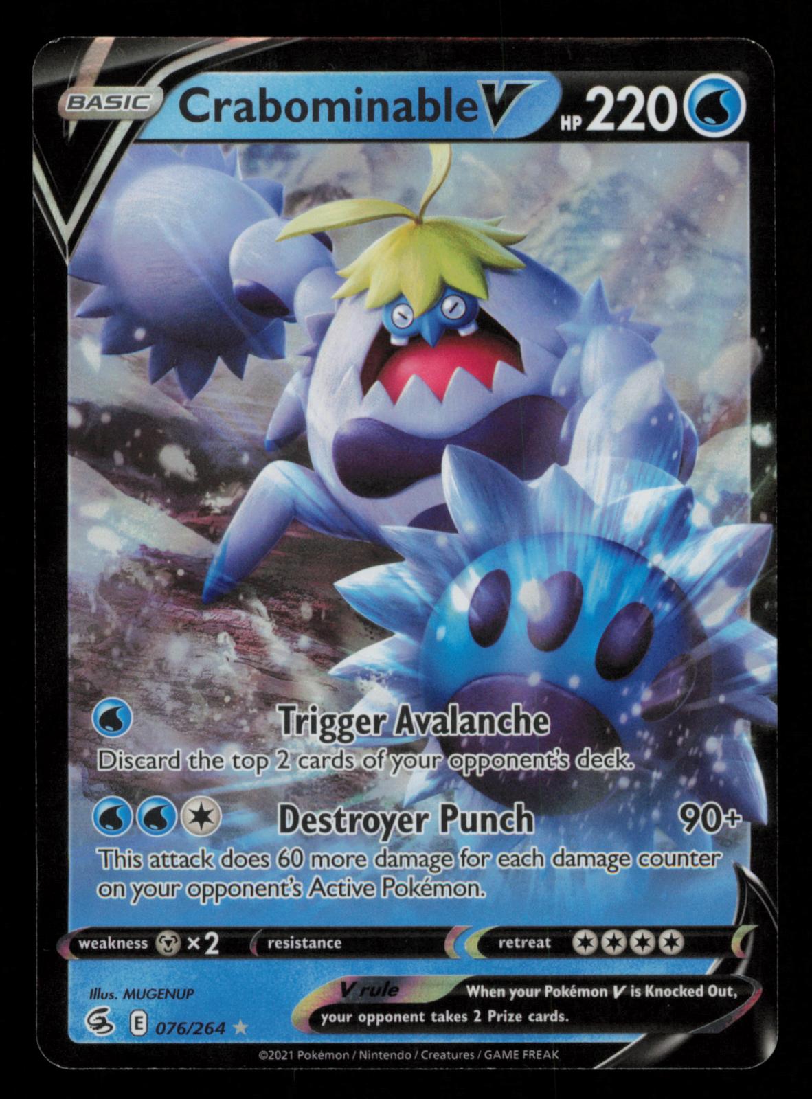 Crabominable V 076/264 Holo V Rare Fusion Strike Pokemon