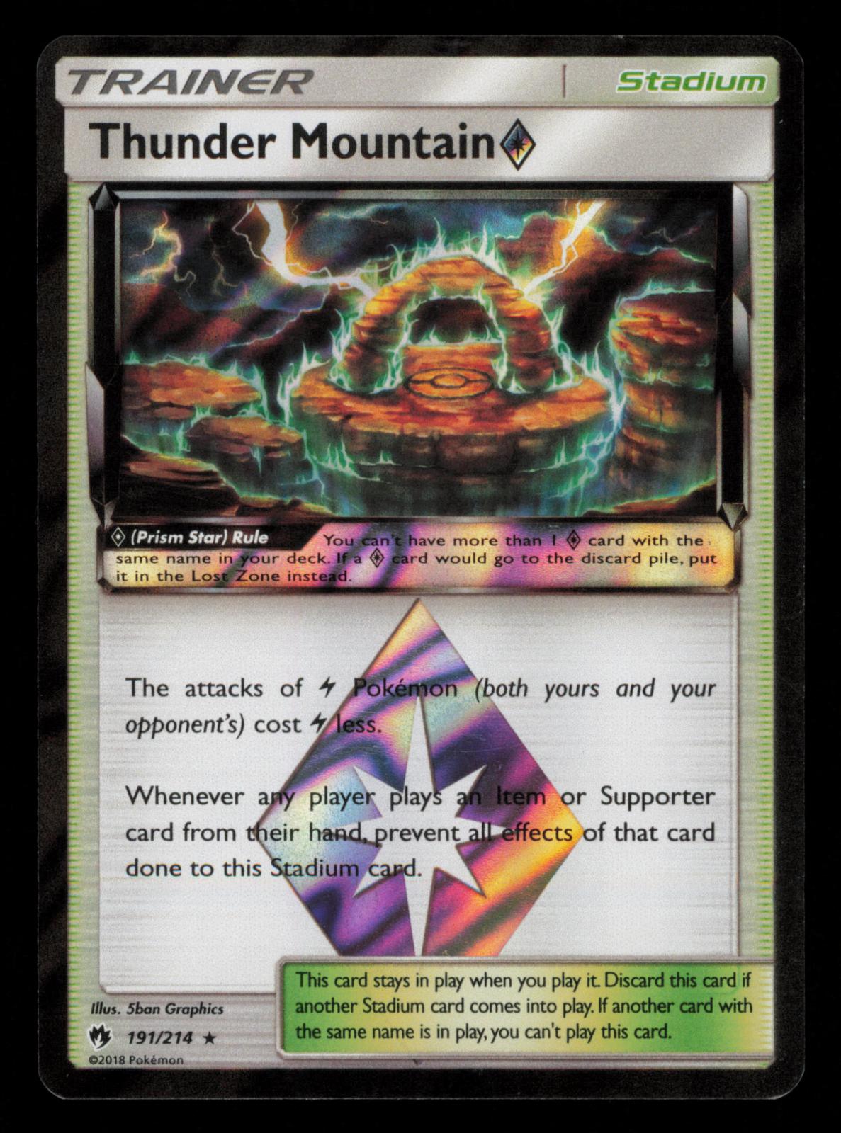 Thunder Mountain ◇ 191/214 Prism Star Rare Lost Thunder Pokemon