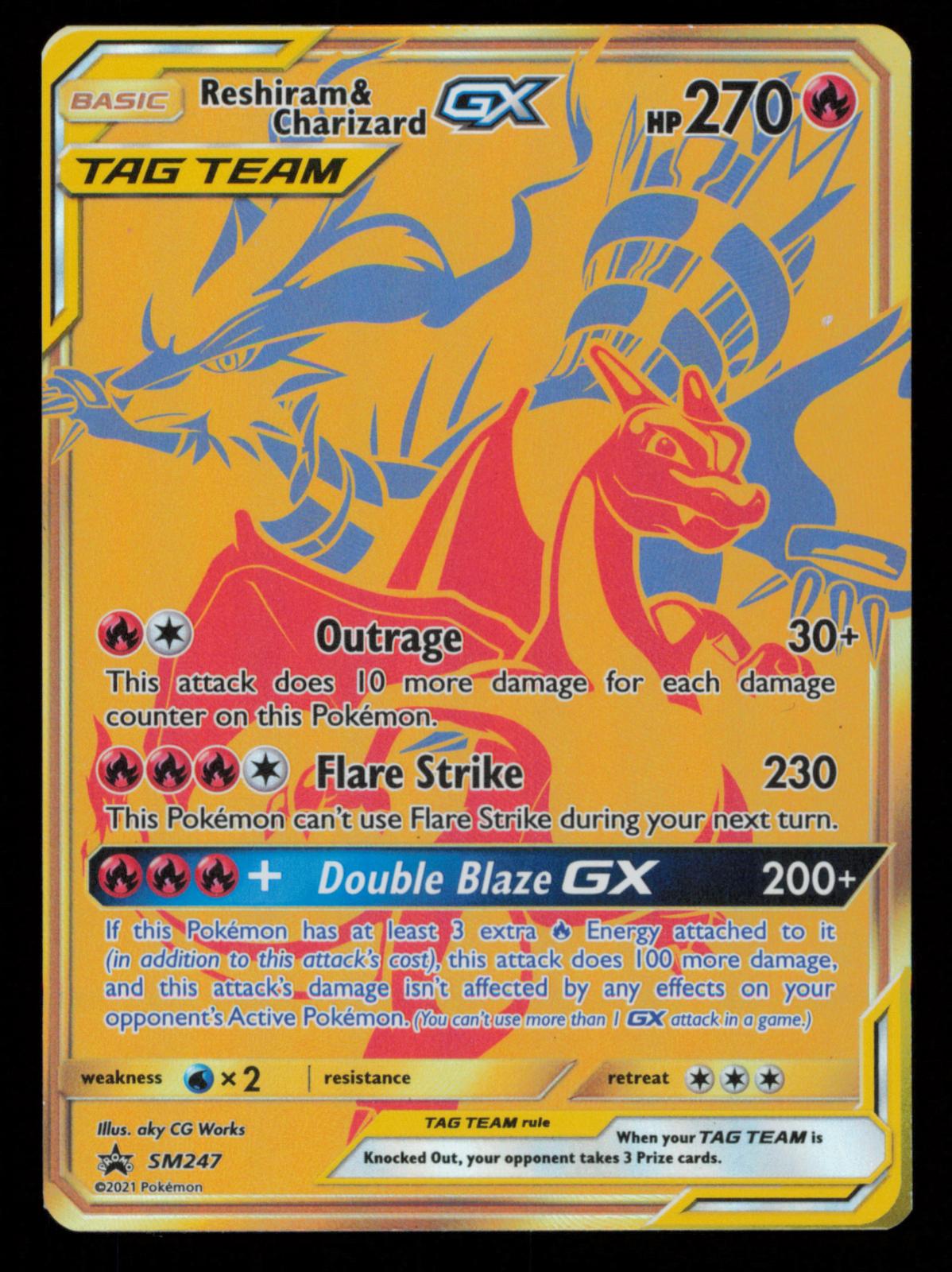Reshiram & Charizard GX - SM247 Holo Promo Sun & Moon Promo Pokemon