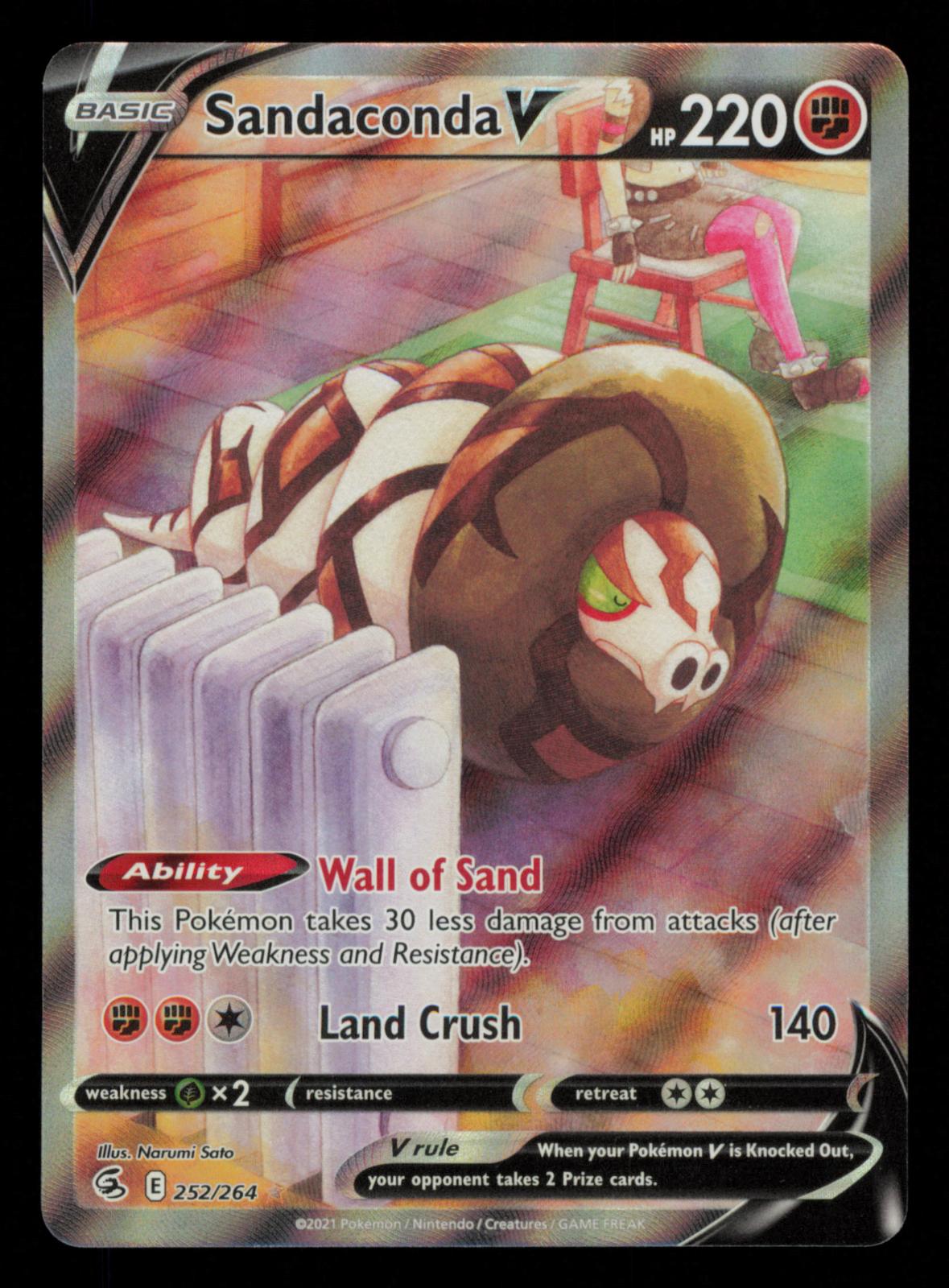 Sandaconda V 252/264 Ultra Rare Fusion Strike Pokemon Holo