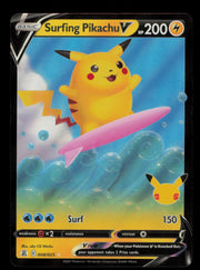 Surfing Pikachu V 008/025 Holo V Rare Celebrations Pokemon