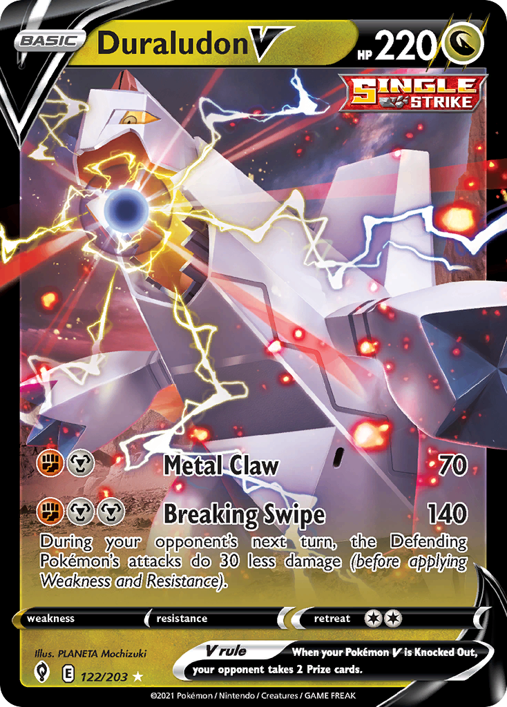 Duraludon V 122/203 Holo V Rare Evolving Skies Pokemon