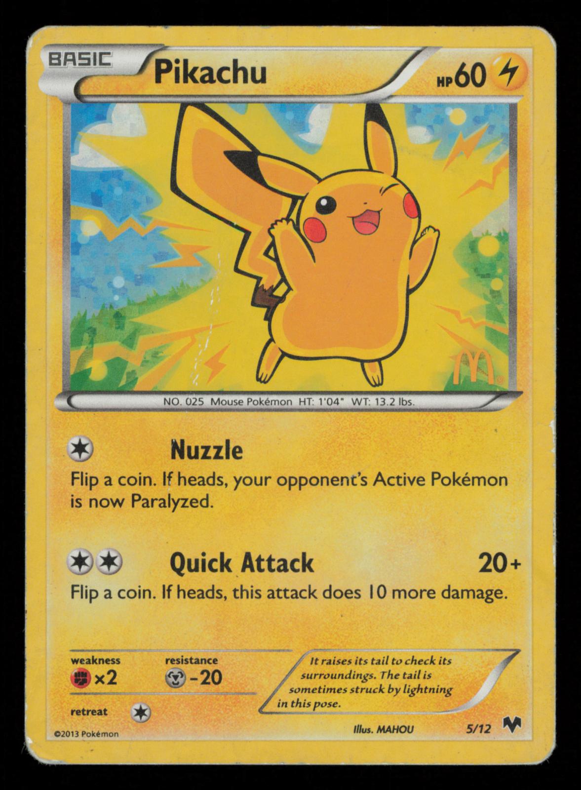 Pikachu 005/012 Holo Promo McDonald's Promos 2014 Pokemon