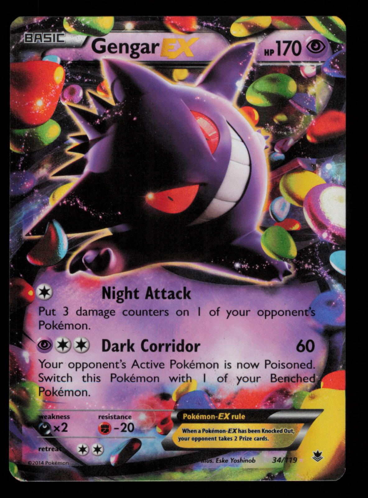 Gengar EX 34/119 Holo Ultra Rare Phantom Forces Pokemon