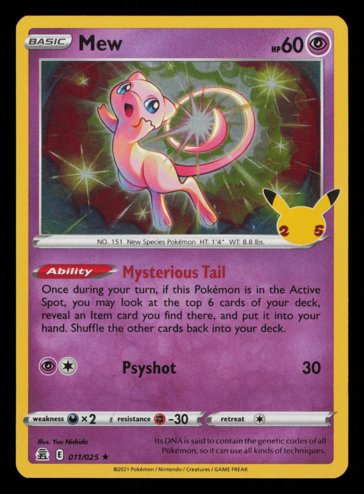 Mew 011/025 Holo Rare Celebrations Pokemon