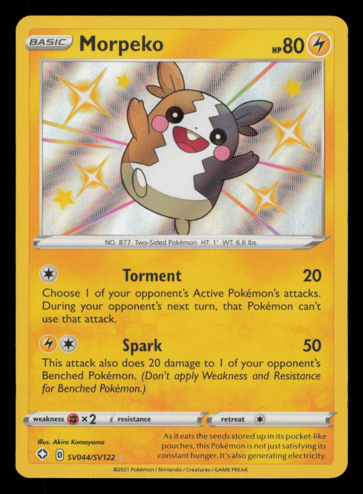 Morpeko SV044/SV122 Shiny Rare Shining Fates Shiny Vault Pokemon Holo