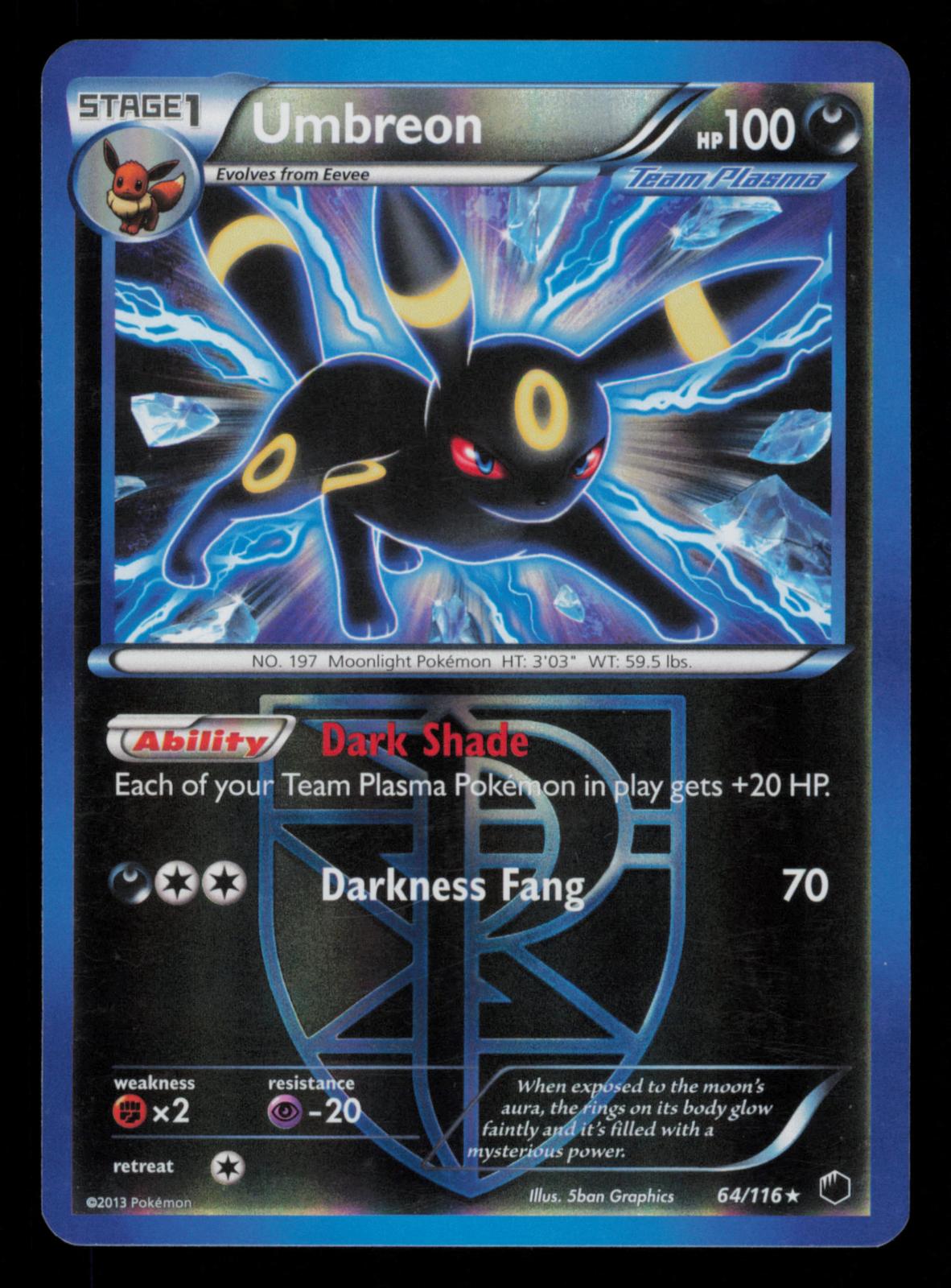 Umbreon 64/116 Reverse Holo Rare Plasma Freeze Pokemon