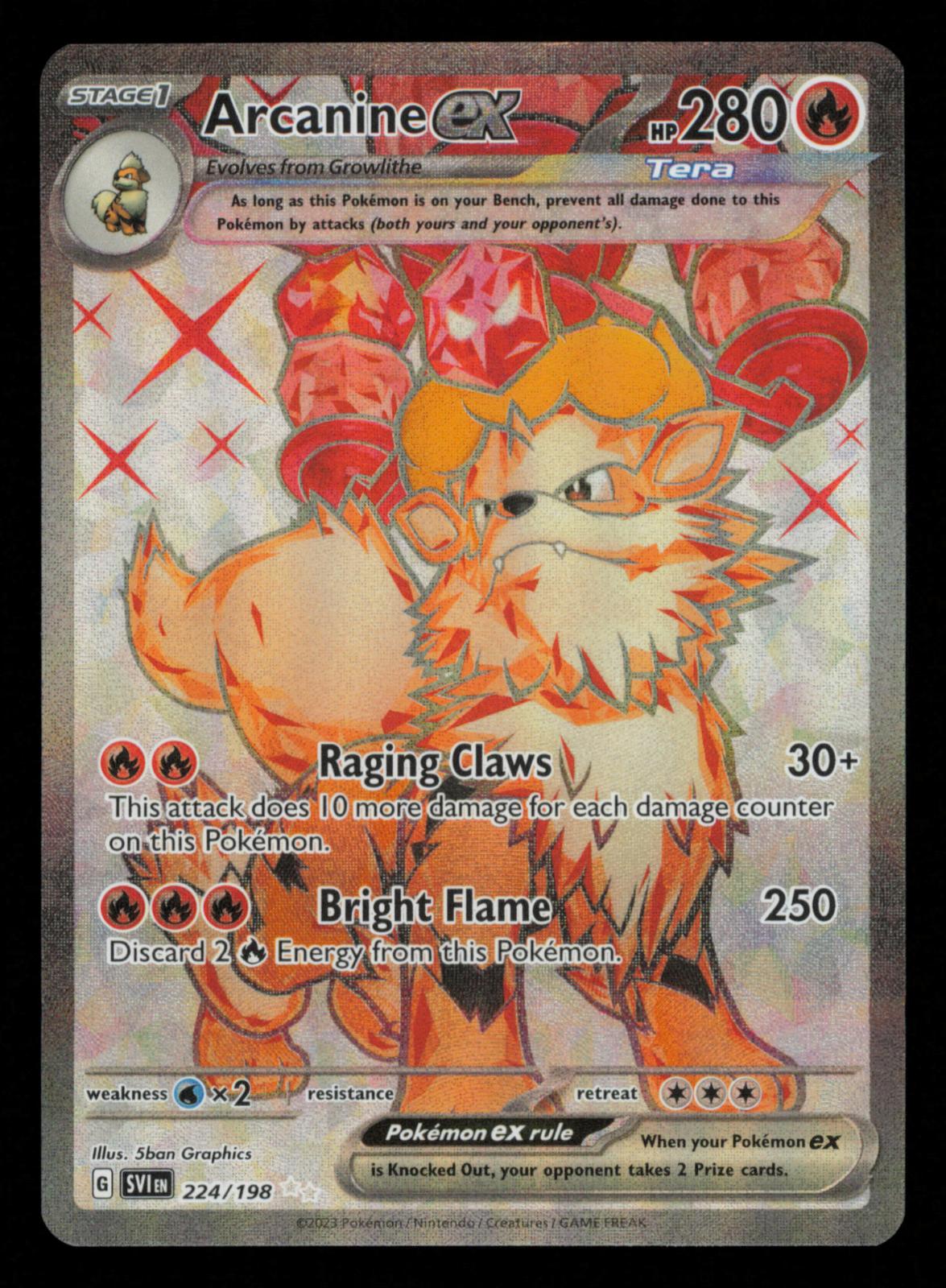 Arcanine ex 224/198 Ultra Rare Scarlet & Violet Pokemon