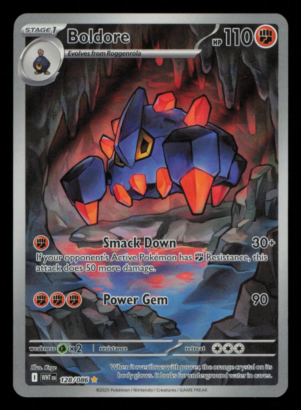 Boldore 128/086 Illustration Rare White Flare Pokemon