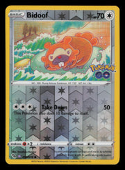 Bidoof (Peelable Ditto) 059/078 Common Pokemon GO Pokemon Reverse Holo