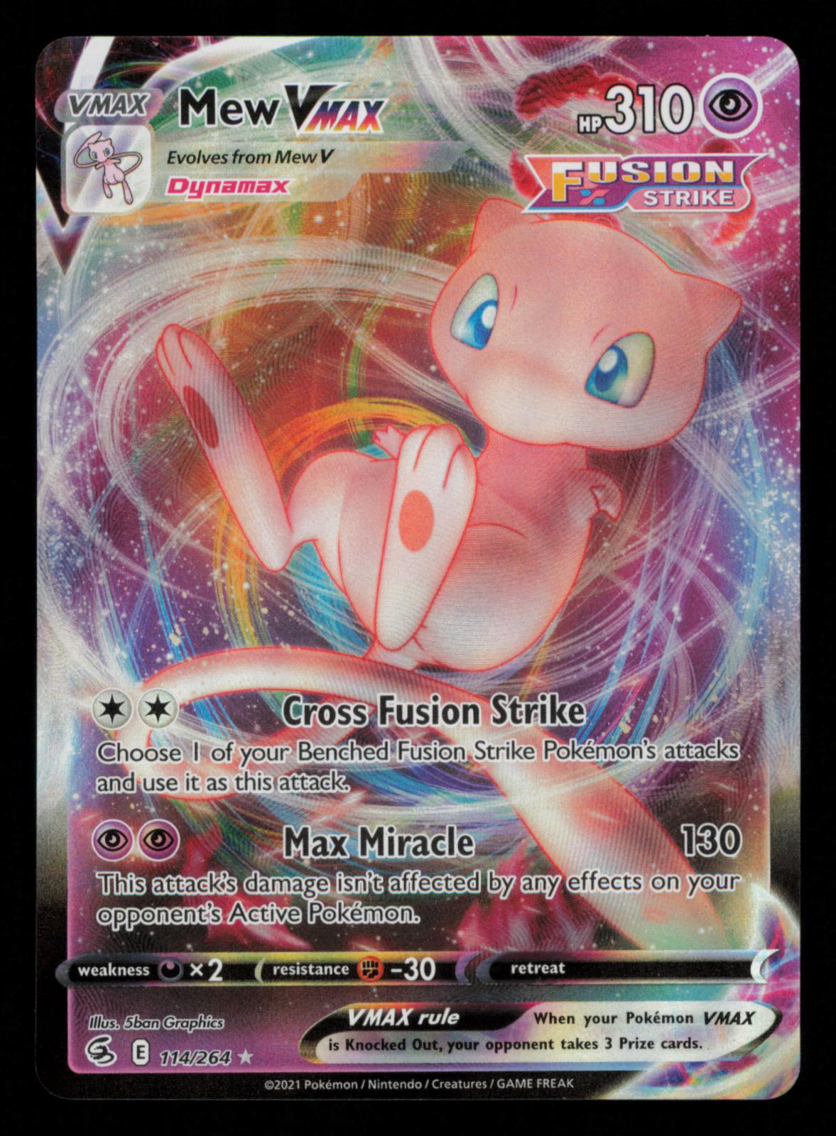 Mew VMAX 114/264 Holo VMAX Rare Fusion Strike Pokemon