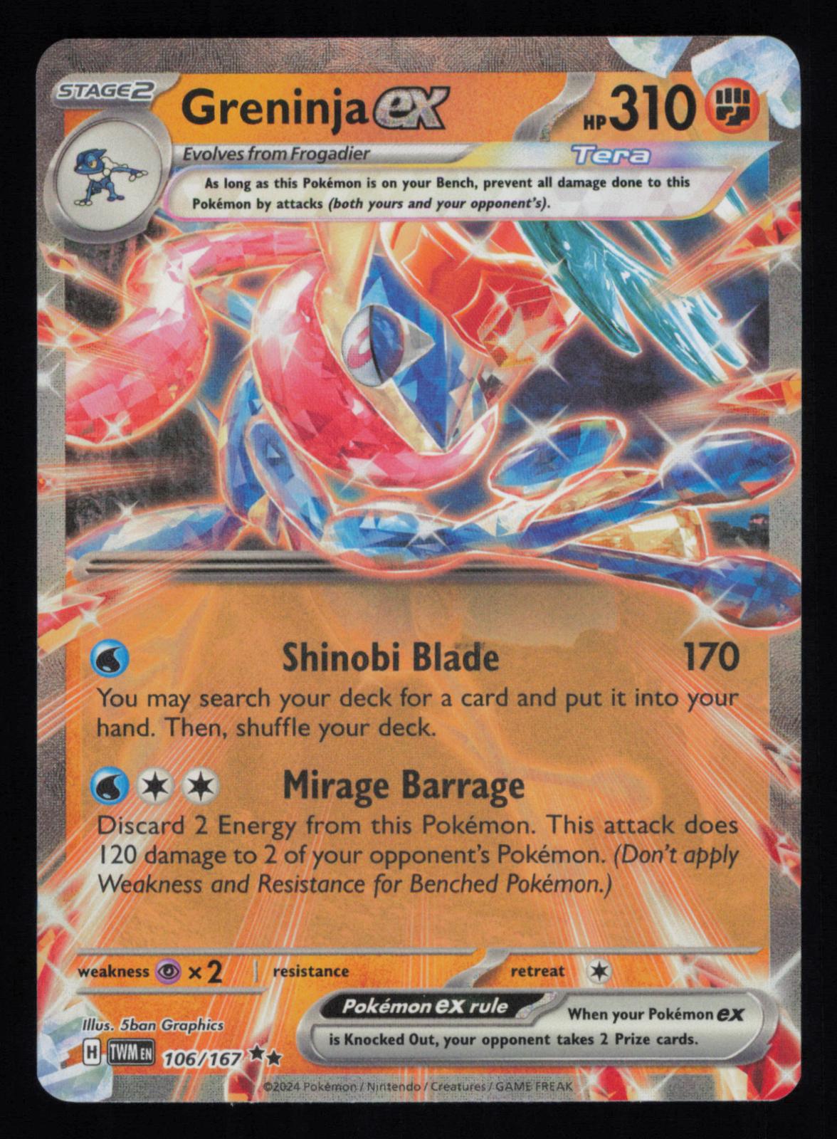 Greninja ex 106/167 Double Rare Twilight Masquerade Pokemon