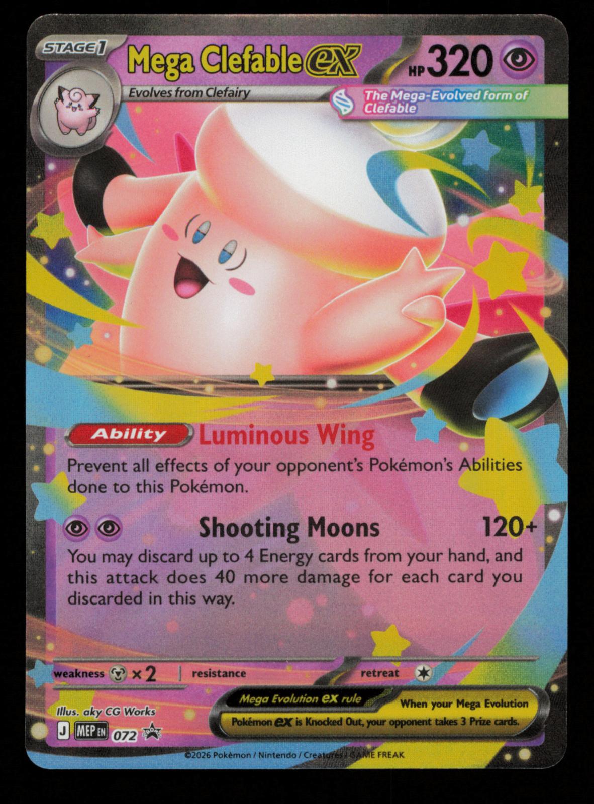 Mega Clefable ex 072 Holo Promo ME: Mega Evolution Promo Pokemon